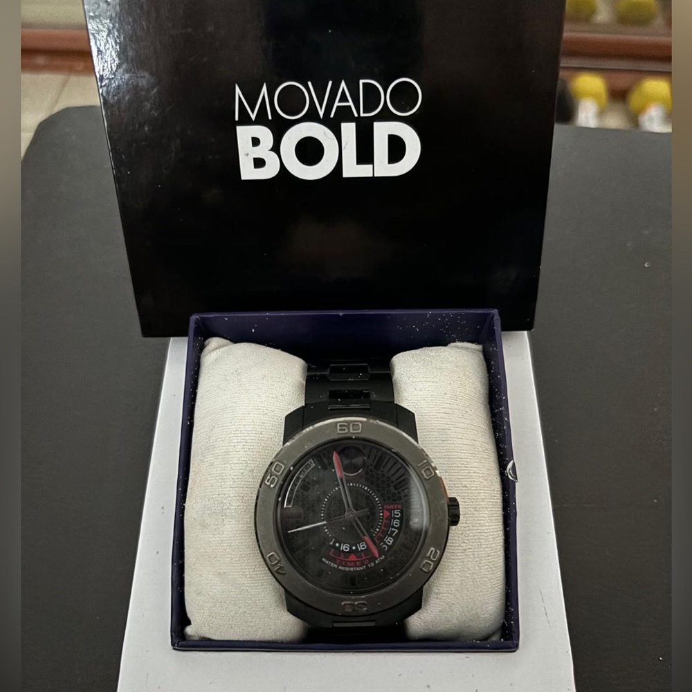 Movado Bold Swiss Chronograph Black and Watch